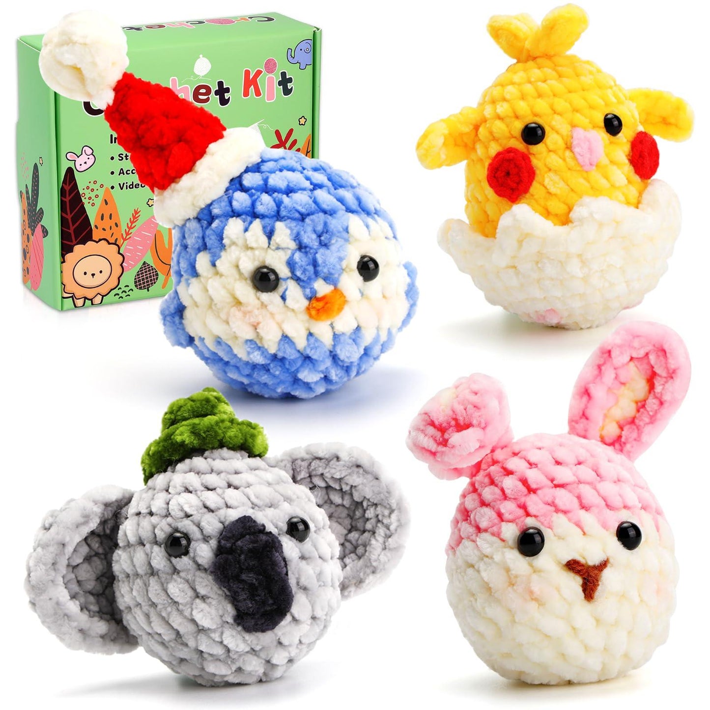 Rabbit Koala Penguin Chick Crochet Kit - lokunn.com