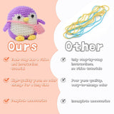 Blue Green Pink Purple Penguin Crochet Kit - lokunn.com