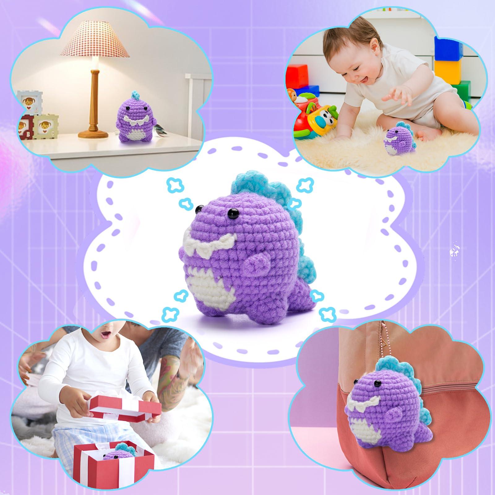 Purple Dinosaur Crochet Kit - lokunn.com