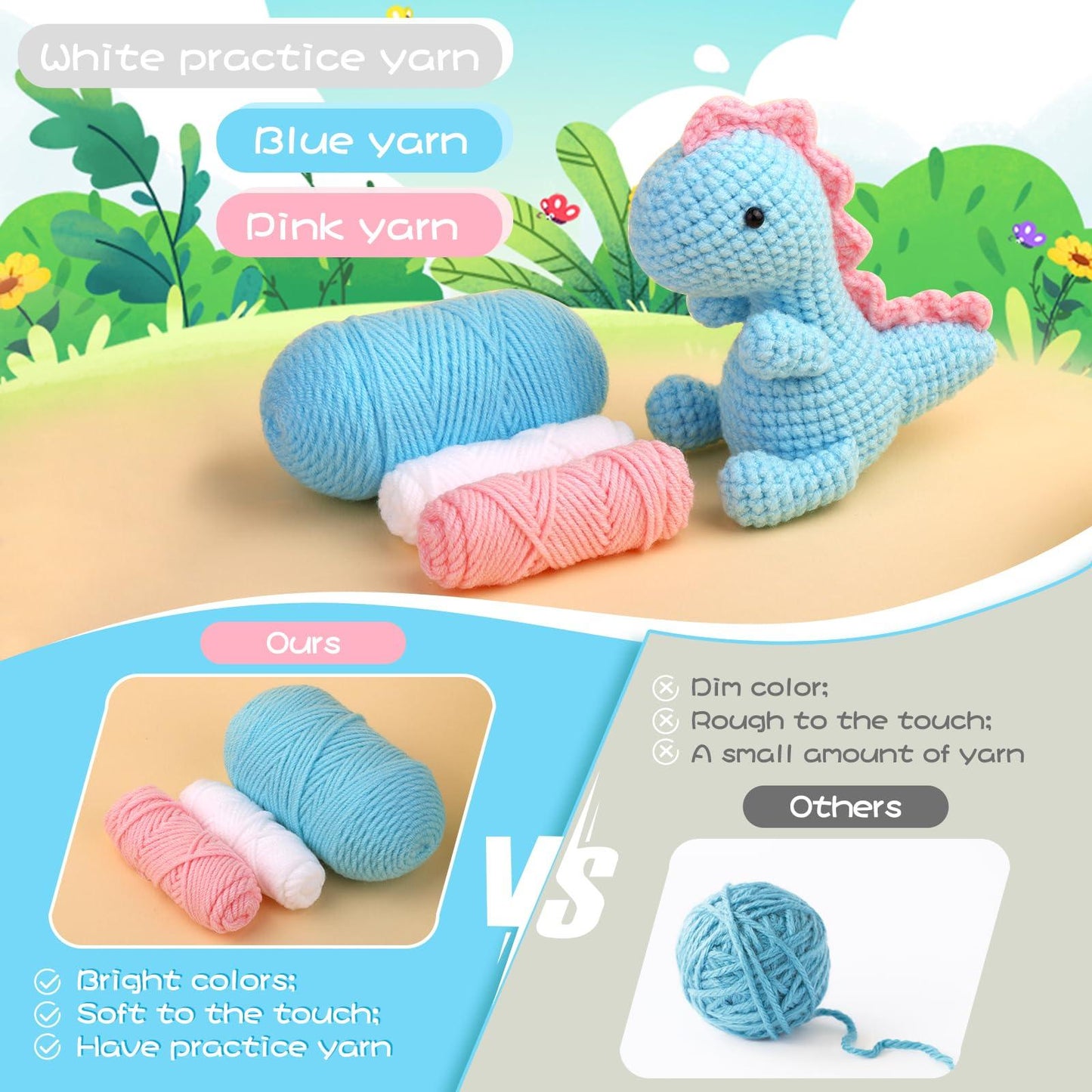 Cute Dinosaur Crochet Kit - lokunn.com