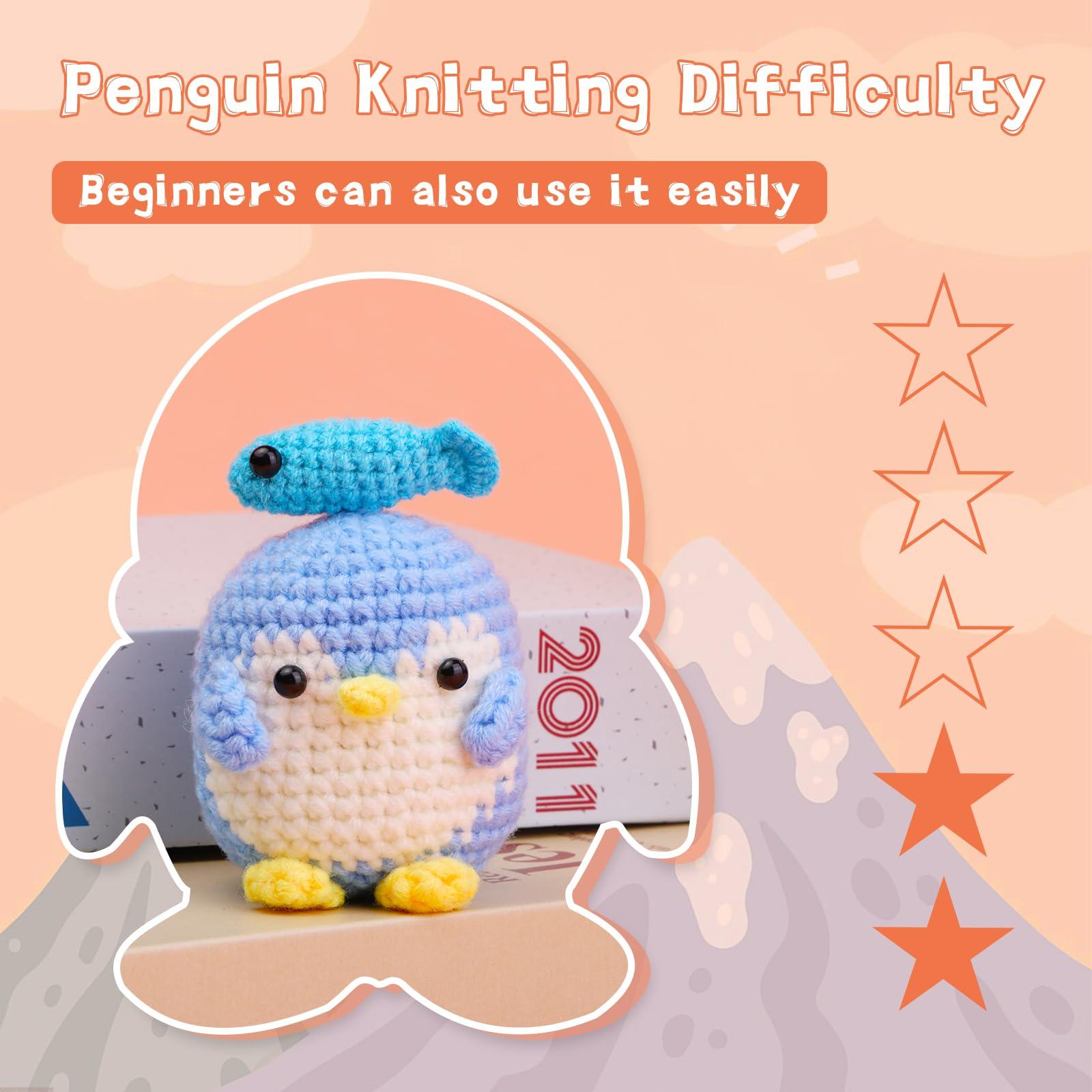 Blue Green Pink Purple Penguin Crochet Kit - lokunn.com