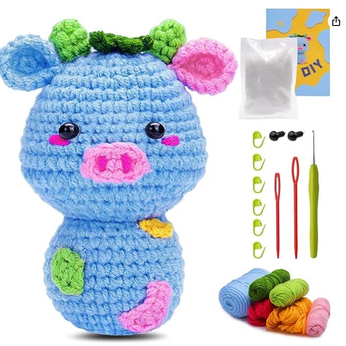 Blue Cow Crochet Kit - lokunn.com