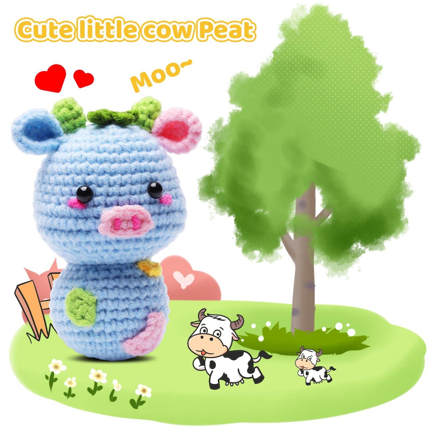 Blue Cow Crochet Kit - lokunn.com