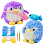 Blue Green Pink Purple Penguin Crochet Kit - lokunn.com