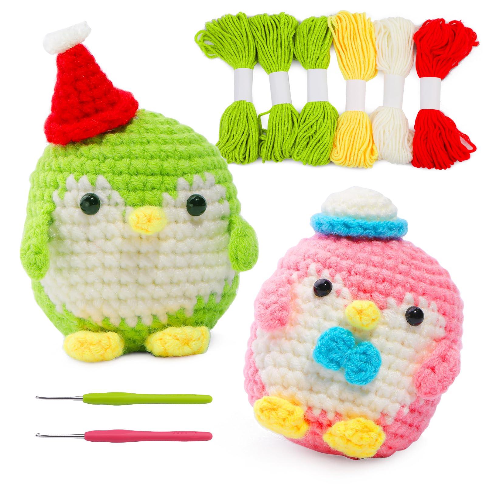 Blue Green Pink Purple Penguin Crochet Kit - lokunn.com