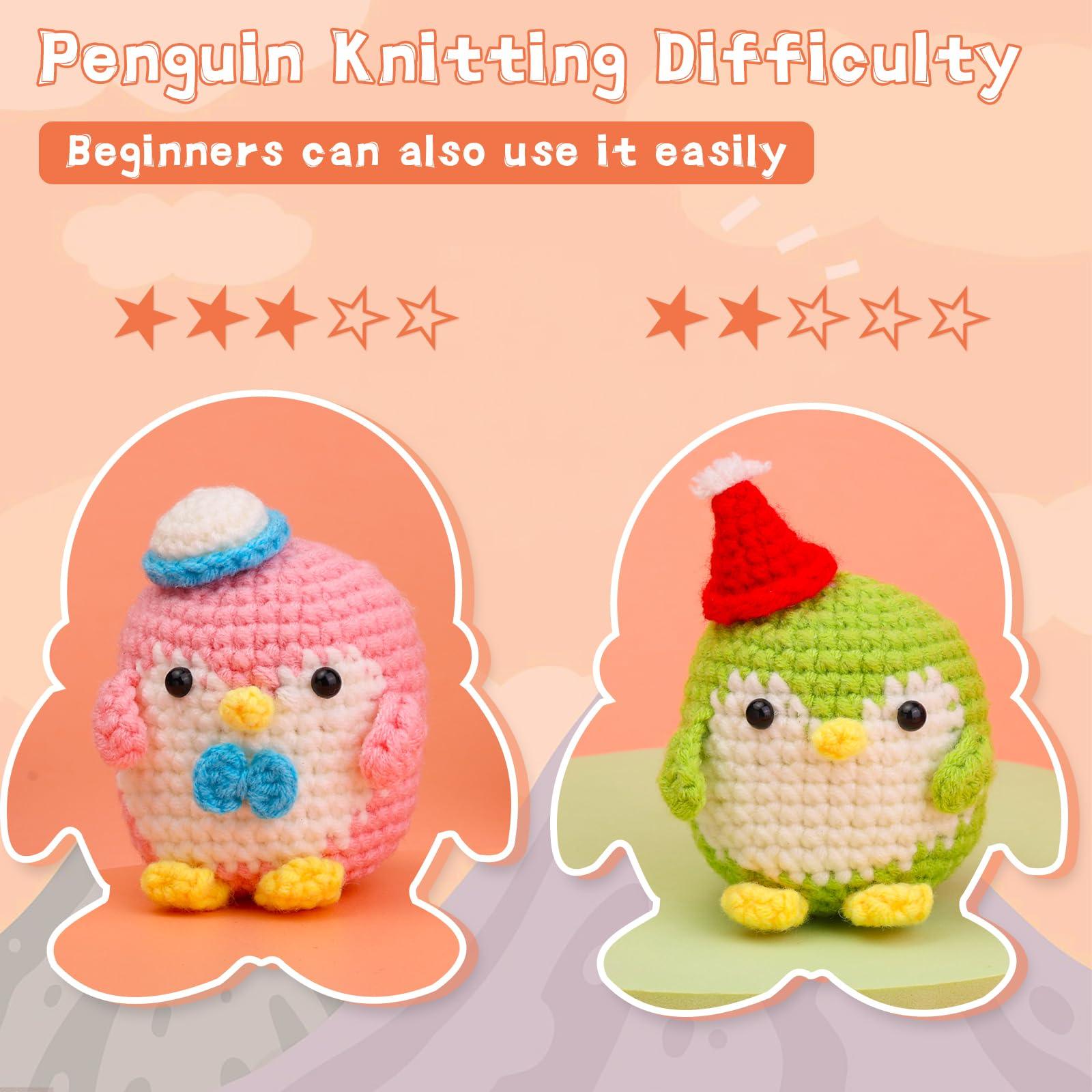 Blue Green Pink Purple Penguin Crochet Kit - lokunn.com