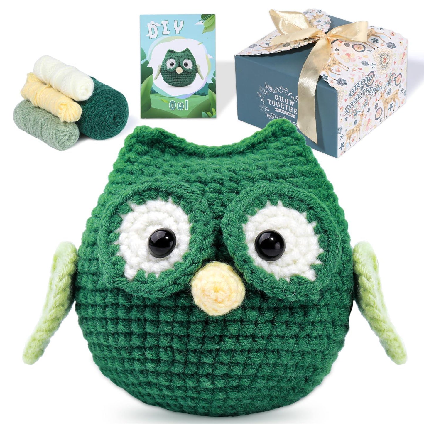 Green Owl Crochet Kit - lokunn.com