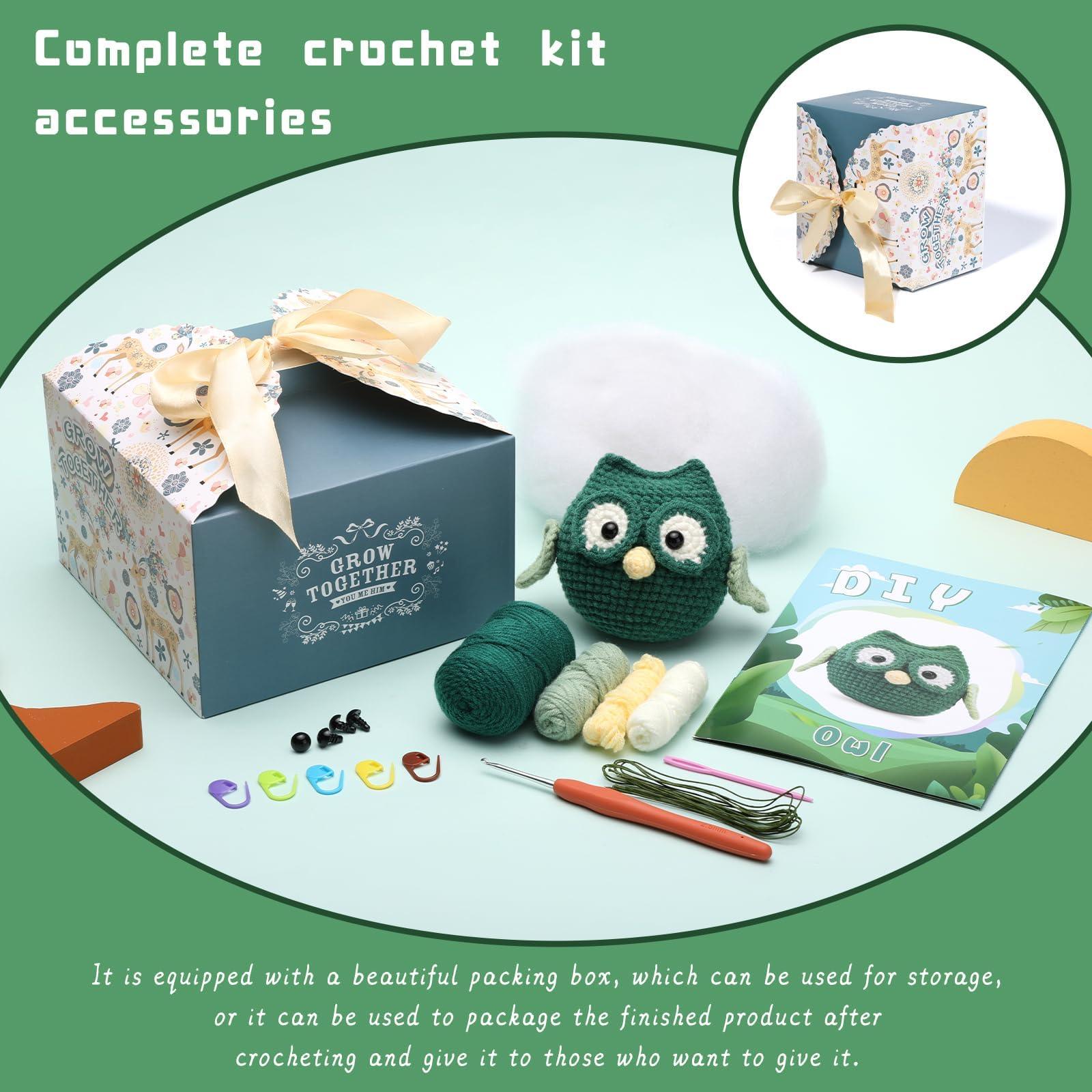 Green Owl Crochet Kit - lokunn.com