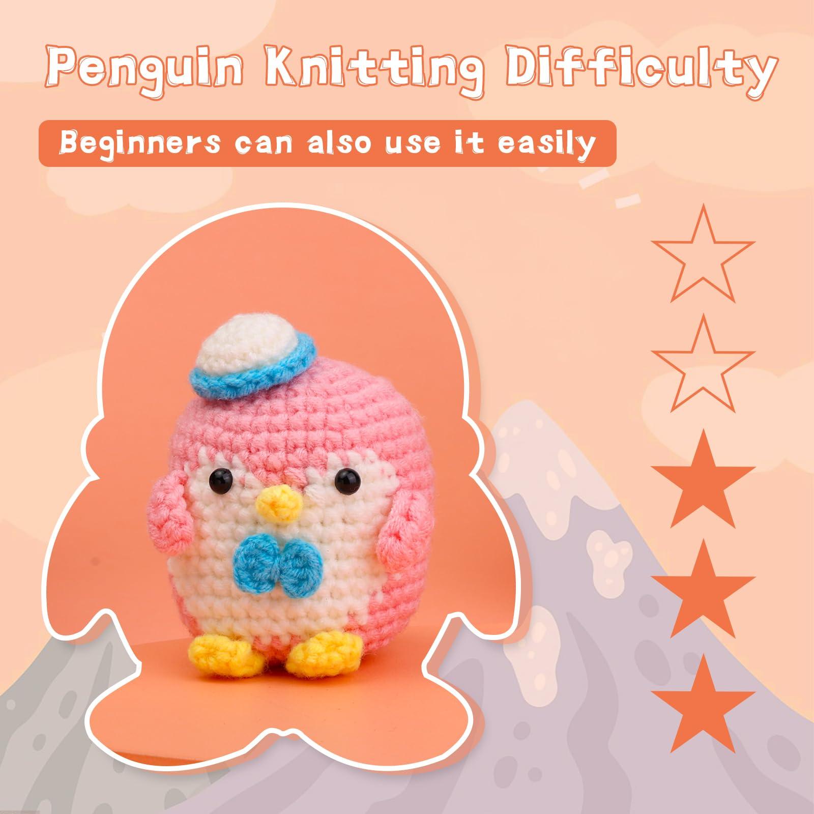 Blue Green Pink Purple Penguin Crochet Kit - lokunn.com