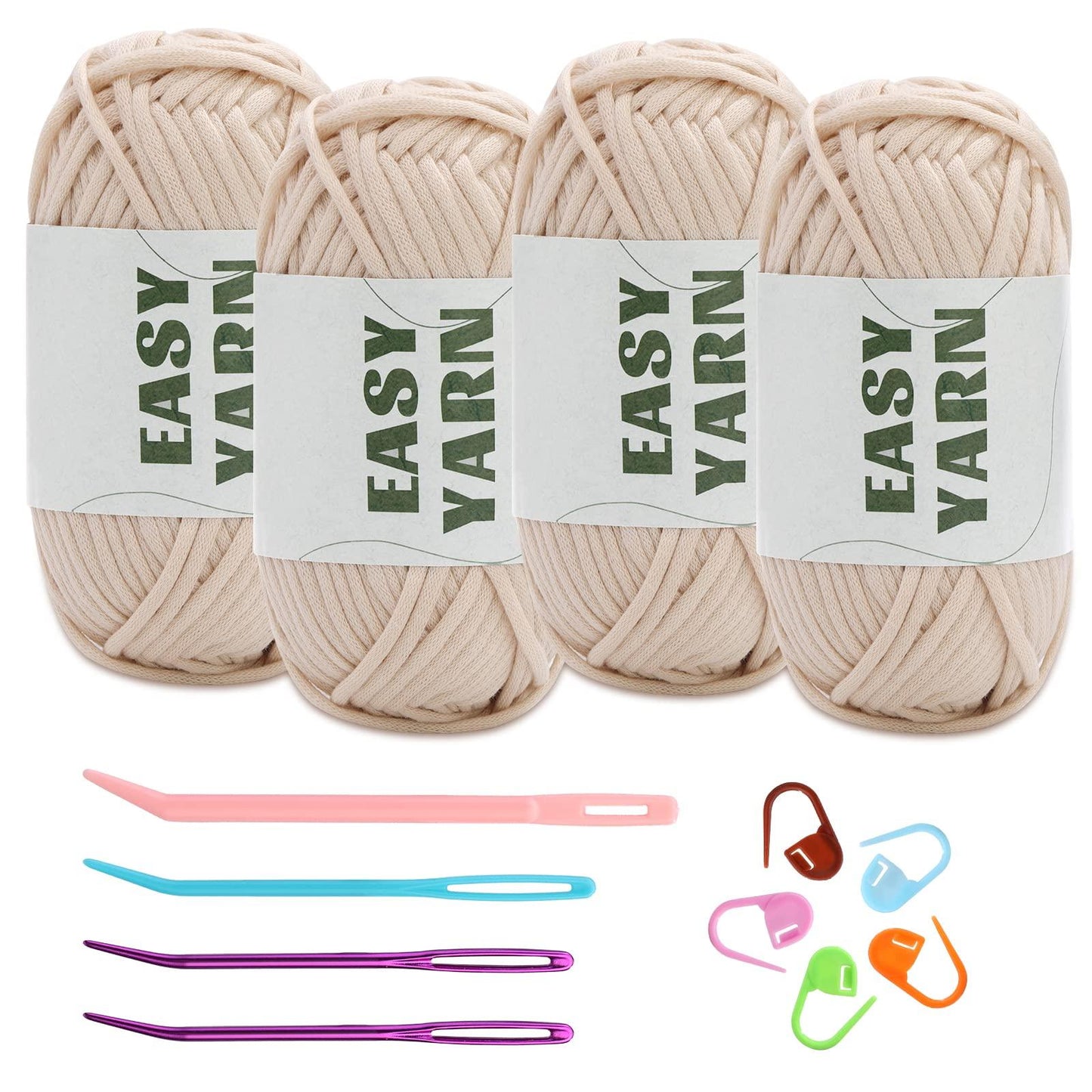 4x50g Nylon Cotton Easy Beginners Crochet Yarn - lokunn.com