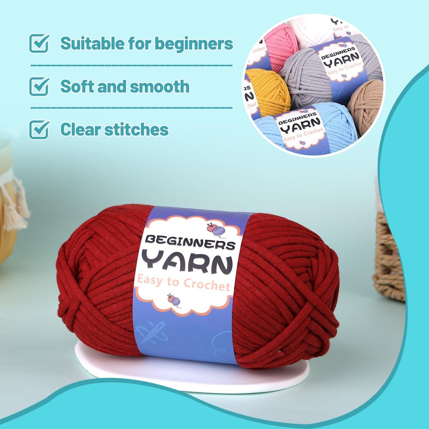 200g Cotton Easy Beginners Crochet Yarn - lokunn.com