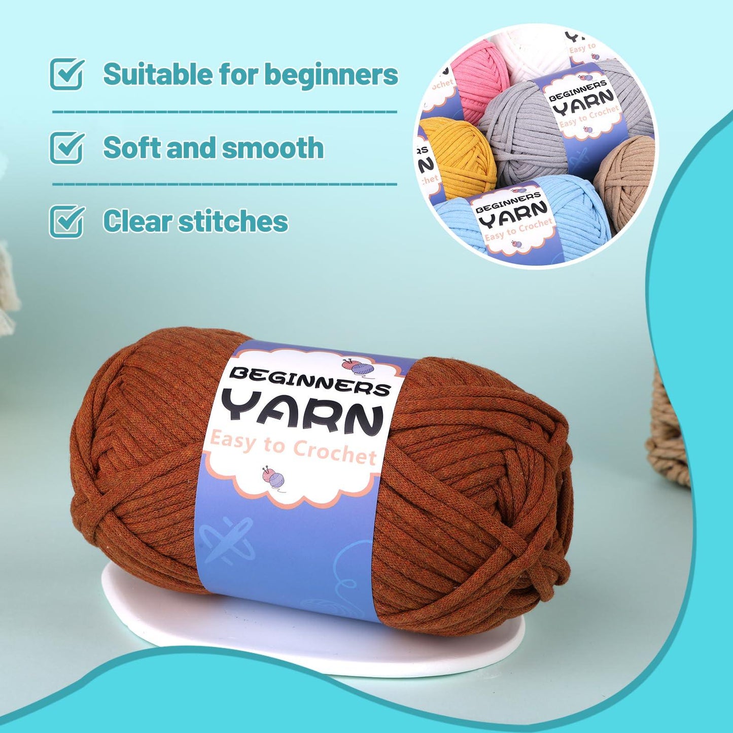 200g Cotton Easy Beginners Crochet Yarn - lokunn.com