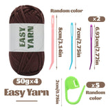 4x50g Nylon Cotton Easy Beginners Crochet Yarn - lokunn.com