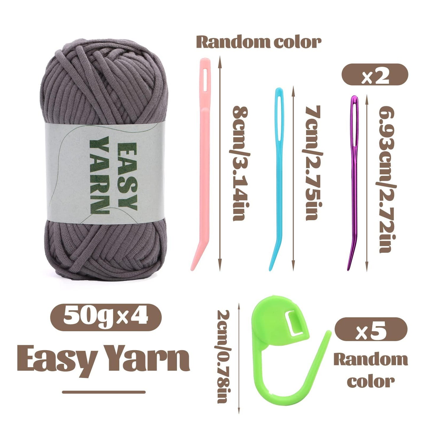 4x50g Nylon Cotton Easy Beginners Crochet Yarn - lokunn.com