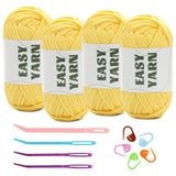 4x50g Nylon Cotton Easy Beginners Crochet Yarn - lokunn.com