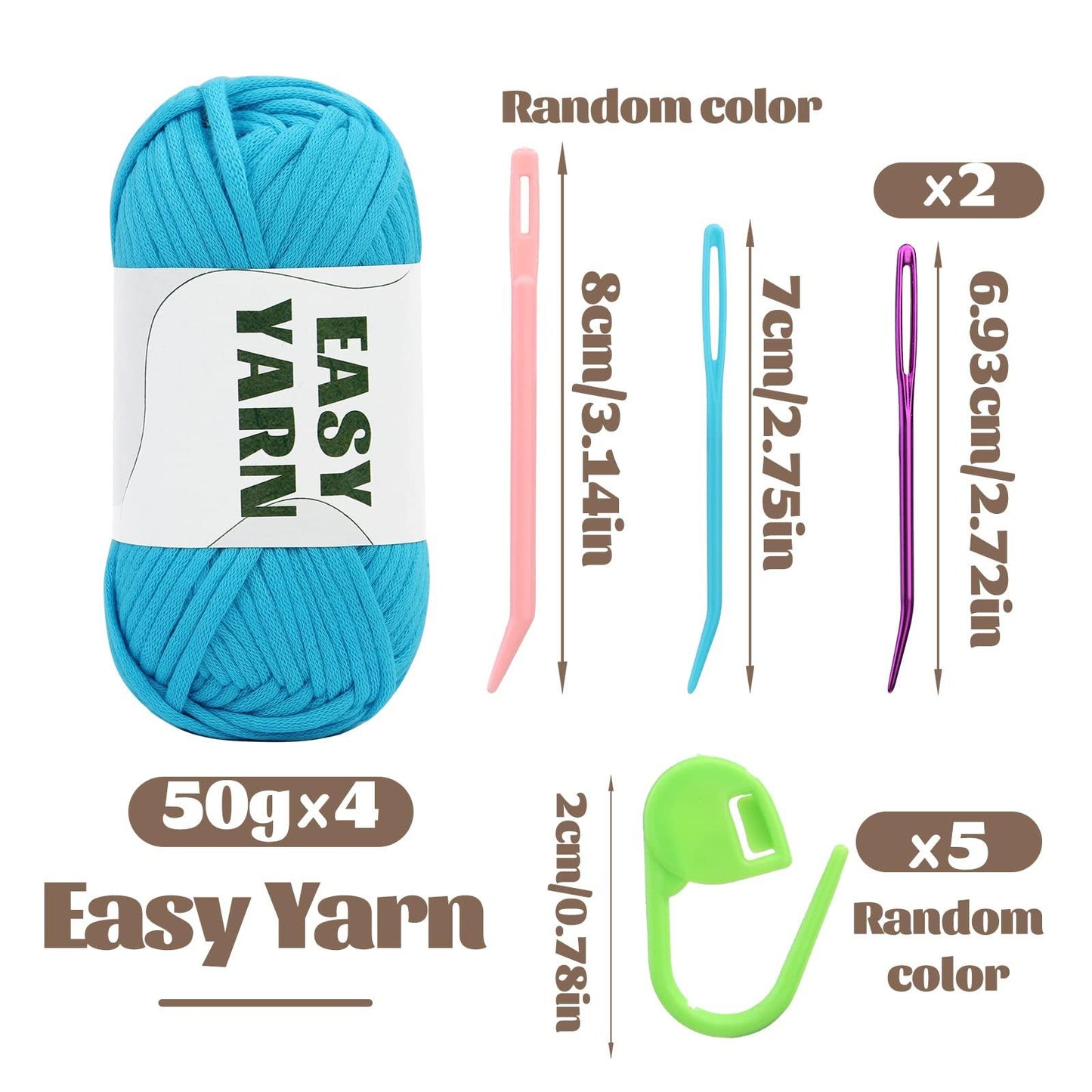 4x50g Nylon Cotton Easy Beginners Crochet Yarn - lokunn.com