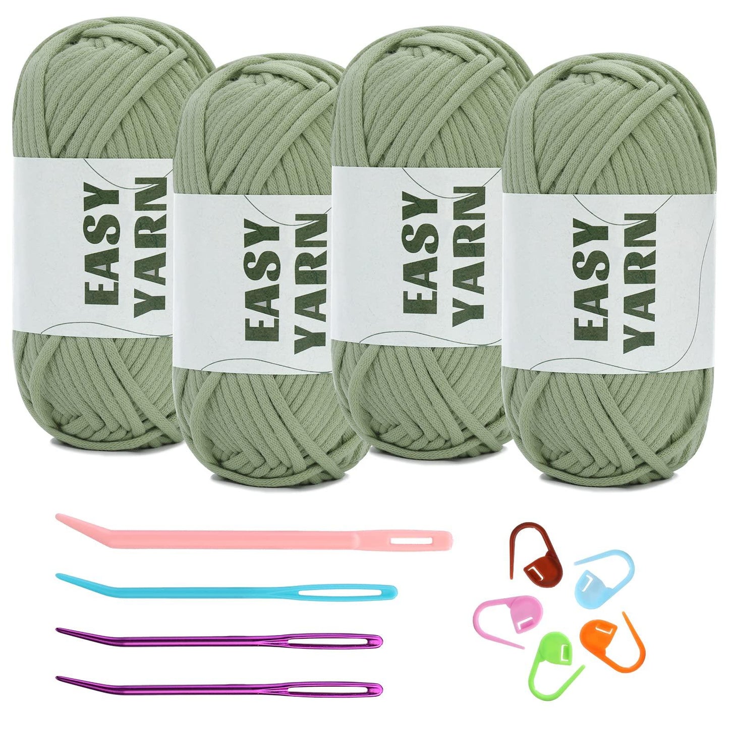 4x50g Nylon Cotton Easy Beginners Crochet Yarn - lokunn.com