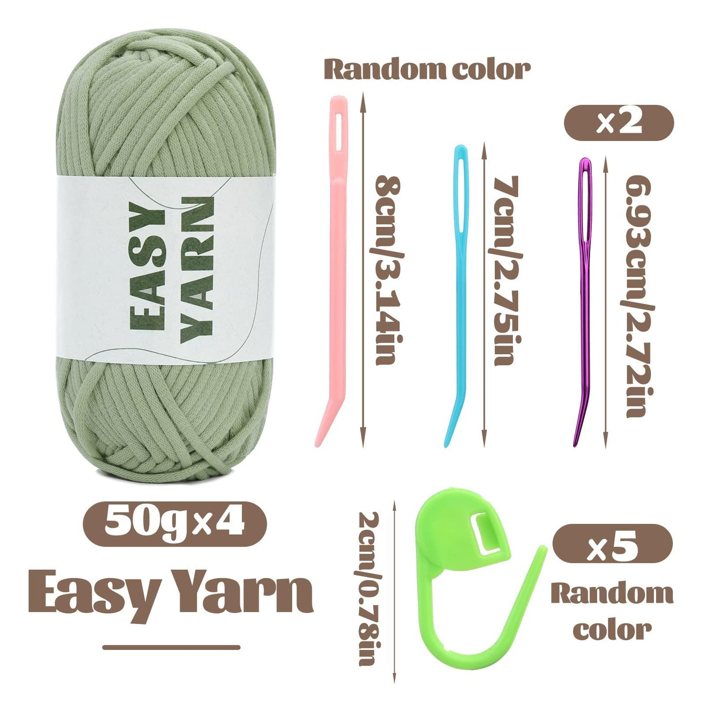 4x50g Nylon Cotton Easy Beginners Crochet Yarn - lokunn.com