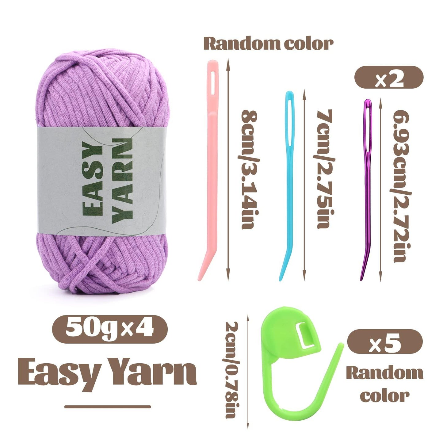 4x50g Nylon Cotton Easy Beginners Crochet Yarn - lokunn.com