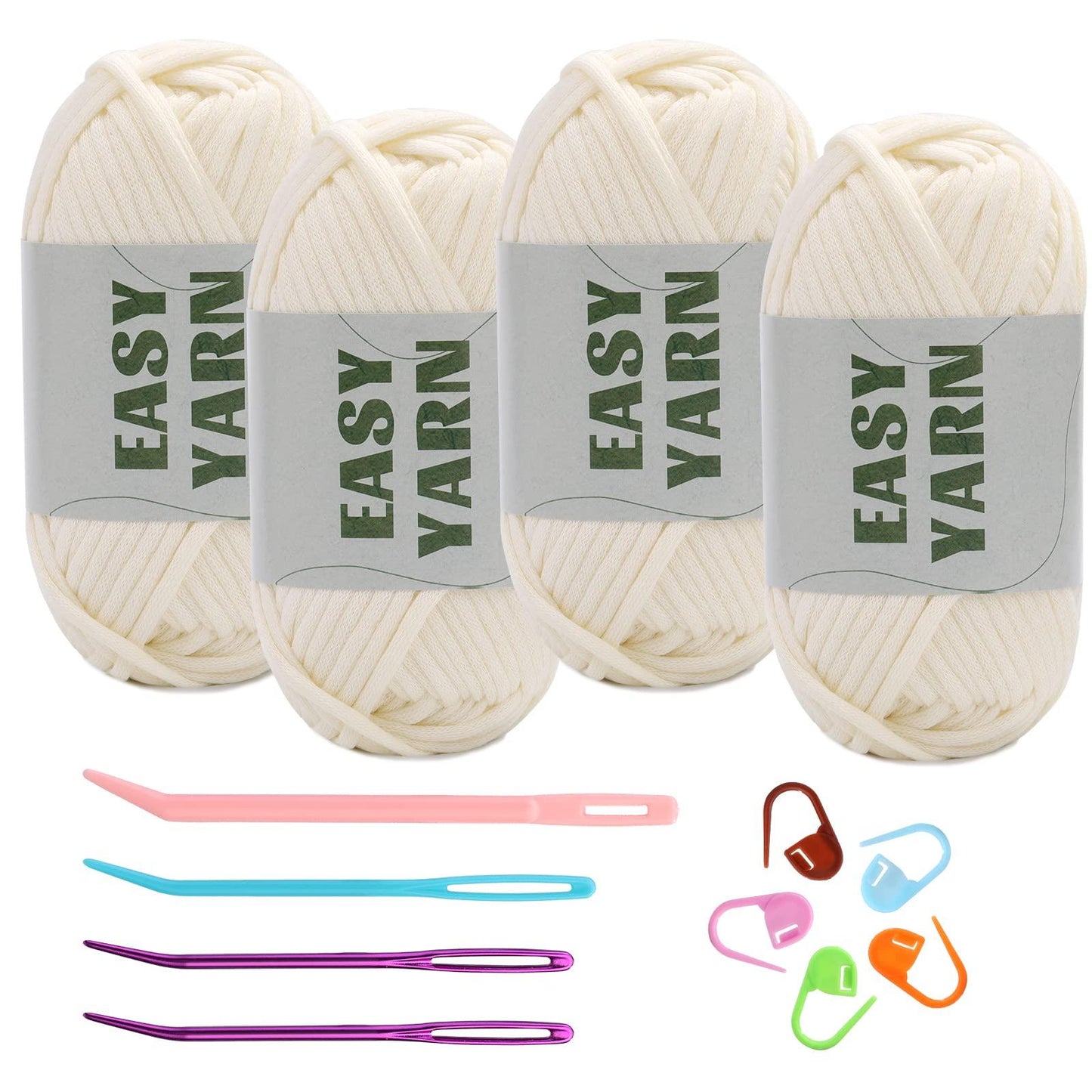 4x50g Nylon Cotton Easy Beginners Crochet Yarn - lokunn.com