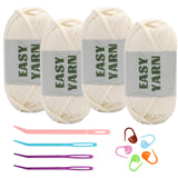 4x50g Nylon Cotton Easy Beginners Crochet Yarn - lokunn.com