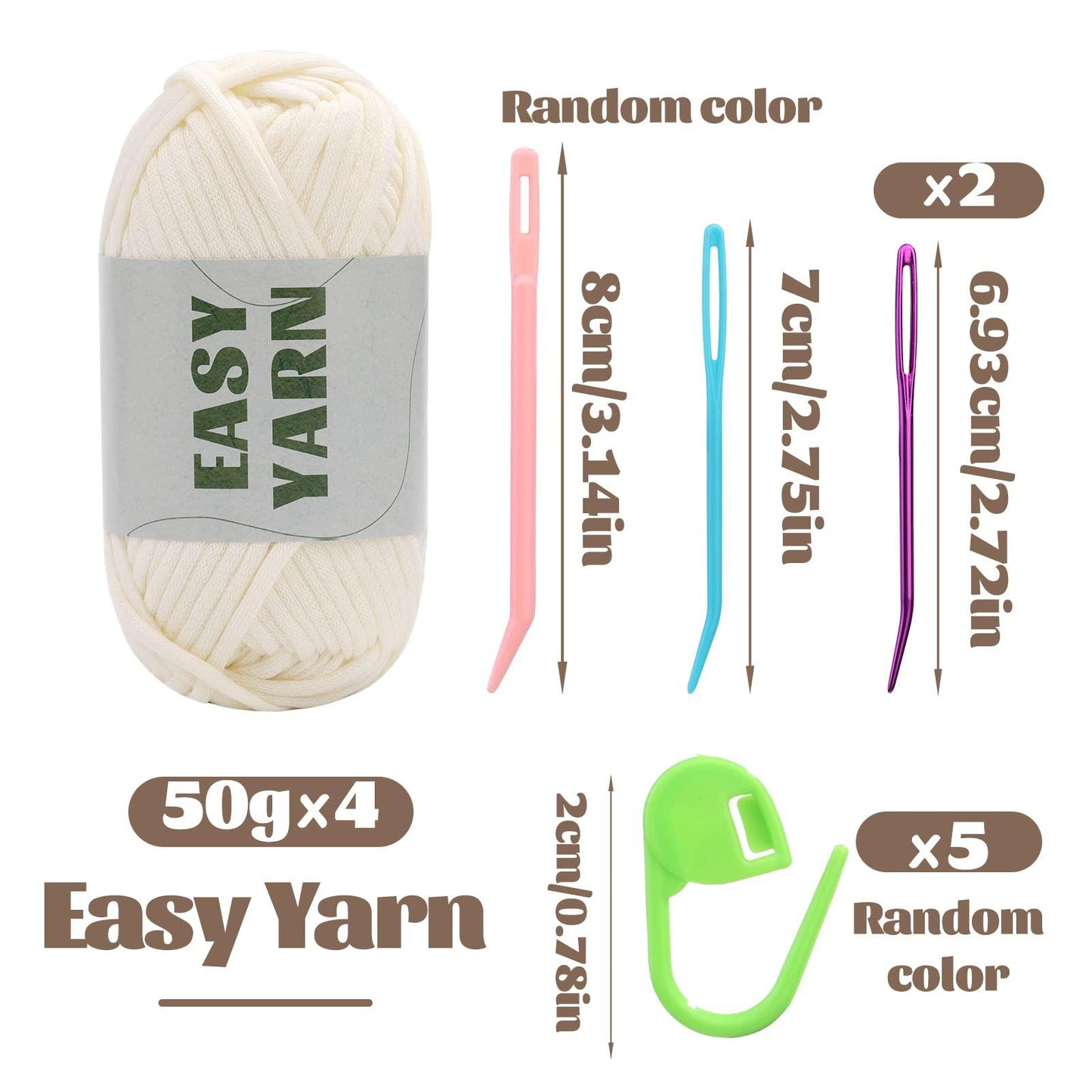 4x50g Nylon Cotton Easy Beginners Crochet Yarn - lokunn.com