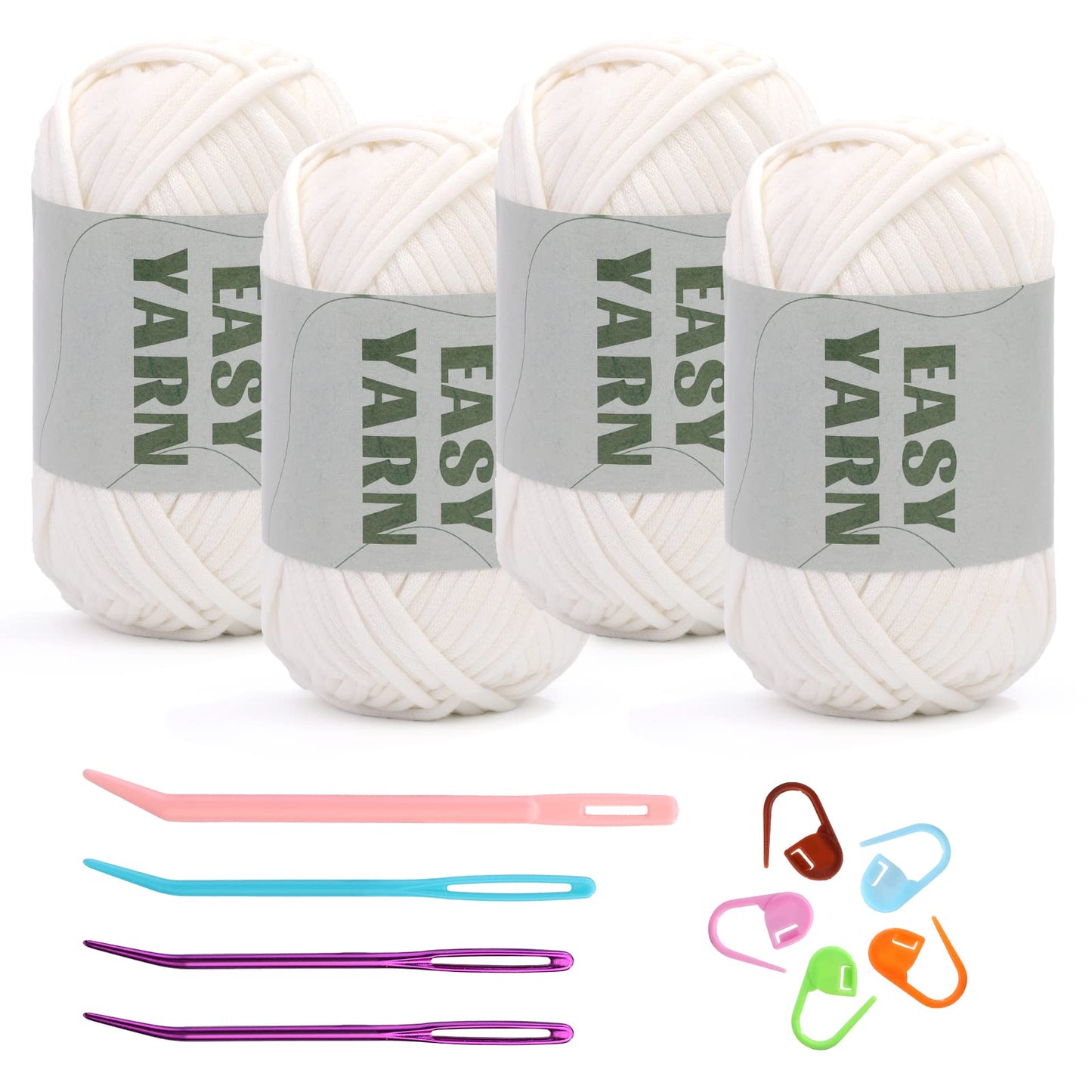 4x50g Nylon Cotton Easy Beginners Crochet Yarn