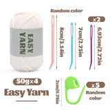 4x50g Nylon Cotton Easy Beginners Crochet Yarn