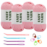 4x50g Nylon Cotton Easy Beginners Crochet Yarn