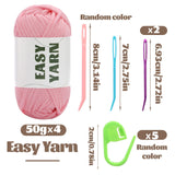 4x50g Nylon Cotton Easy Beginners Crochet Yarn