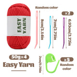 4x50g Nylon Cotton Easy Beginners Crochet Yarn