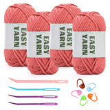 4x50g Nylon Cotton Easy Beginners Crochet Yarn