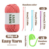 4x50g Nylon Cotton Easy Beginners Crochet Yarn